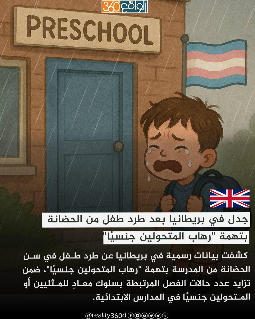 جدل في بريطانيا بعد طرد طفل من الحضانة بتهمة "رهاب المتحولين جنسيًا".