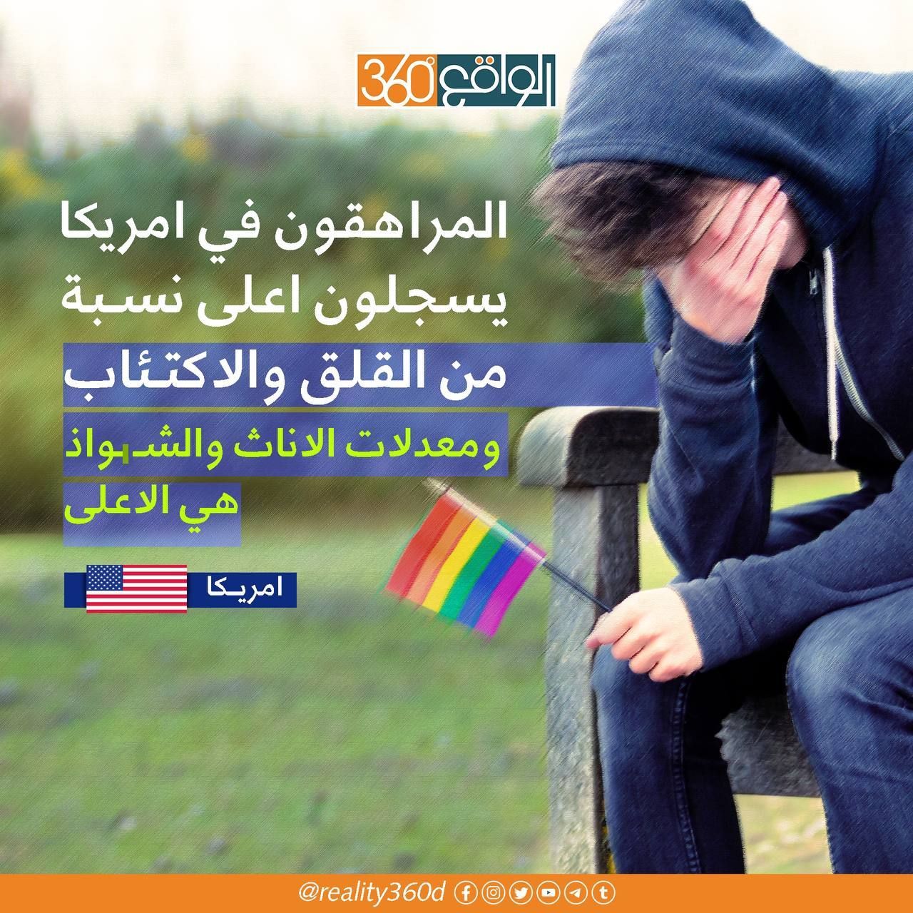 المراهقون في امريكا يسجلون اعلى نسبة من القلق والاكتئاب ومعدلات الاناث والشواذ هي الاعلى