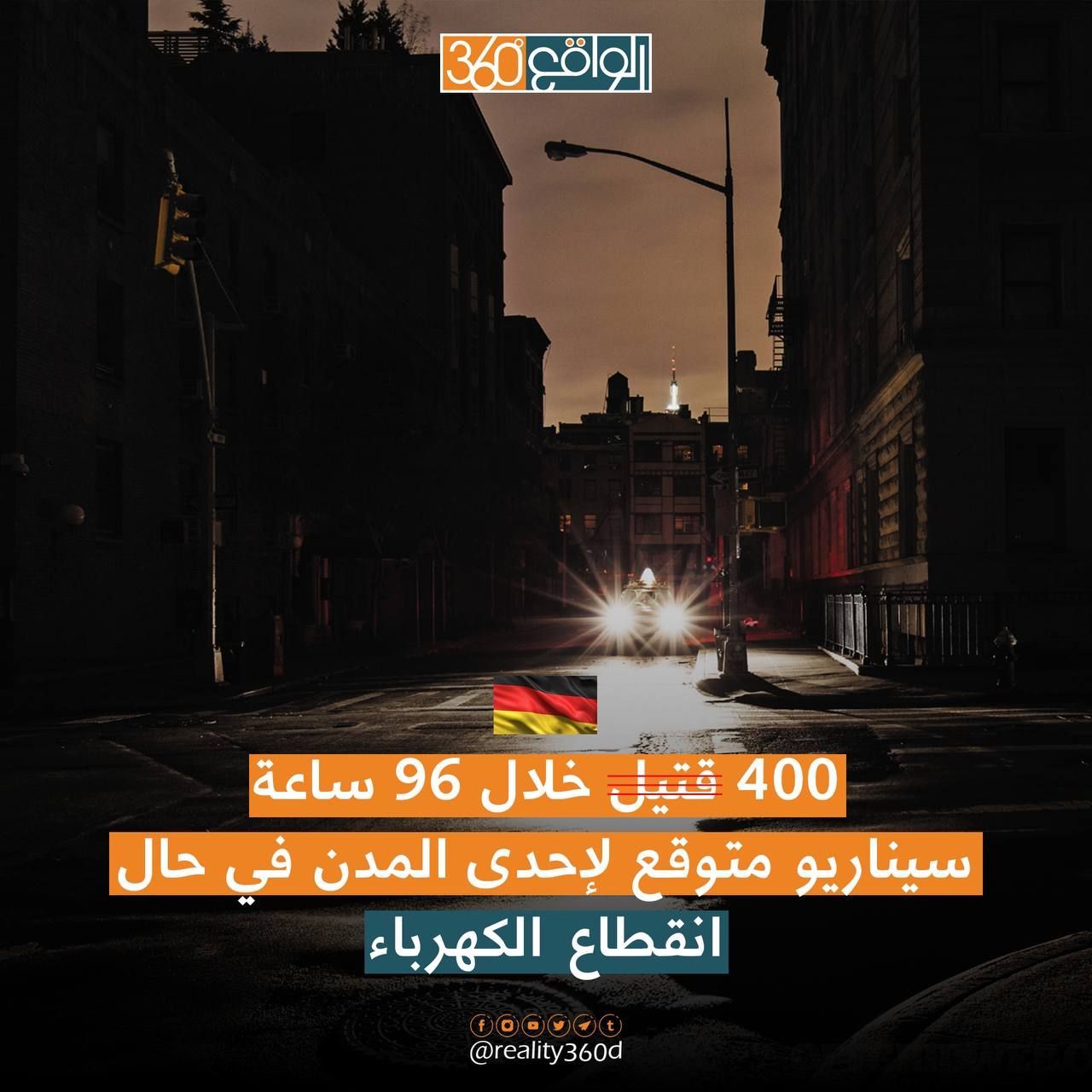 400 قتيل خلال 96 ساعة سيناريو متوقع لإحدى المدن في حال أنقطاع الكهرباء