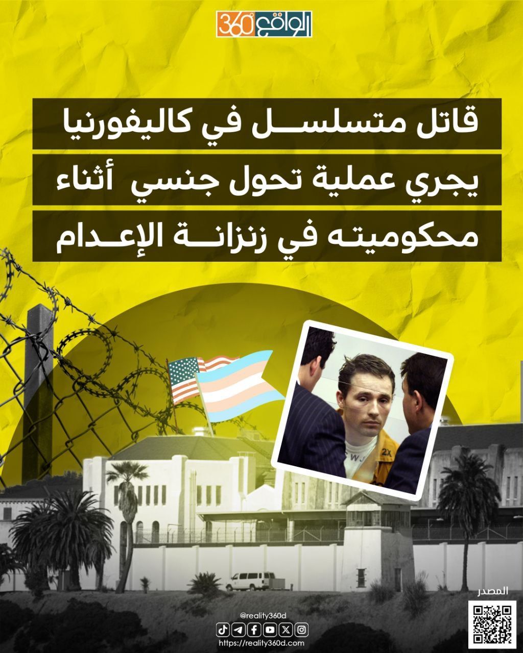 قاتل متسلسل في كاليفورنيا يجري عملية تحول جنسي أثناء محكوميته في زنزانة الإعدام