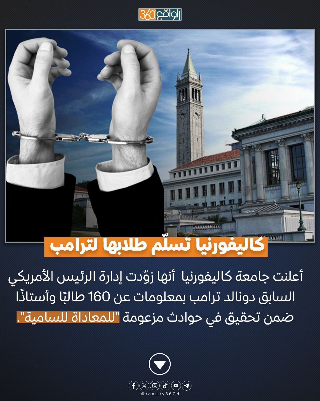 كاليفورنيا تسلم طلابها لترامب