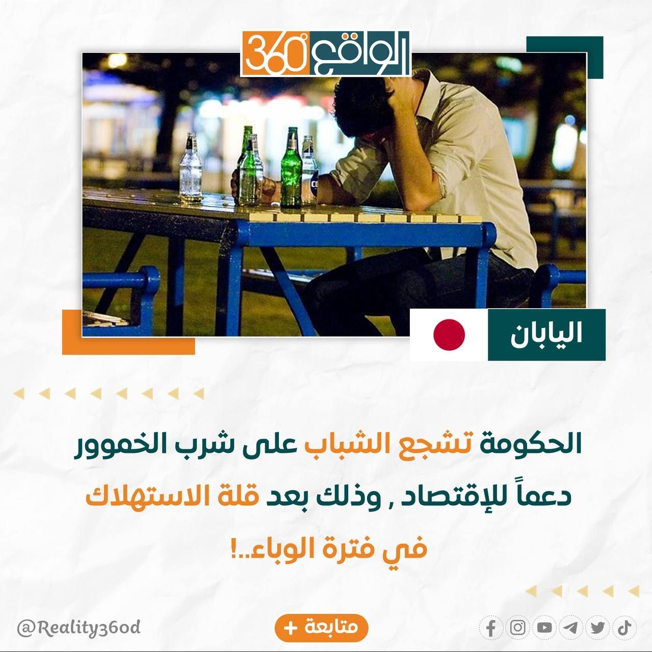 الحكومة تشجع الشباب على شرب الخمور دعماً للأقتصاد وذلك بعد قلة الاستهلاك في فترة الوباء