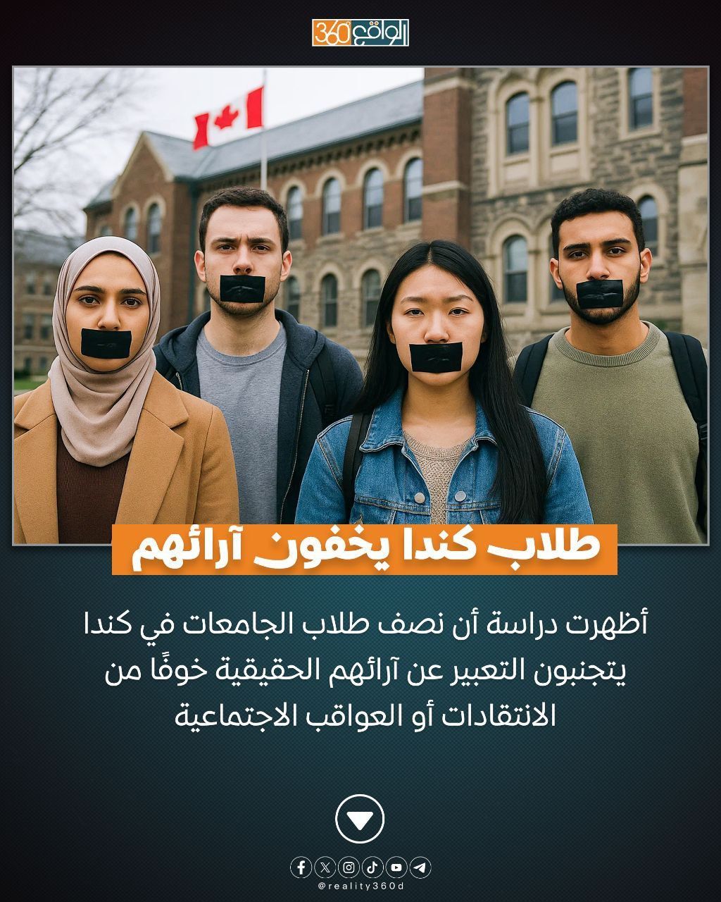 طلاب كندا يخفون آرائهم