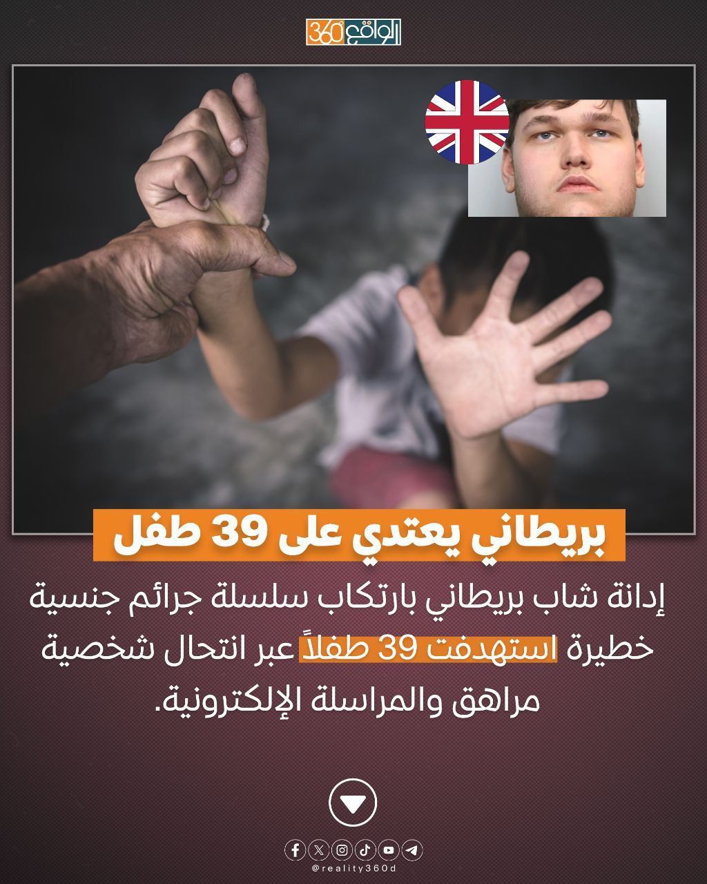 بريطاني يعتدي على 39 طفل.